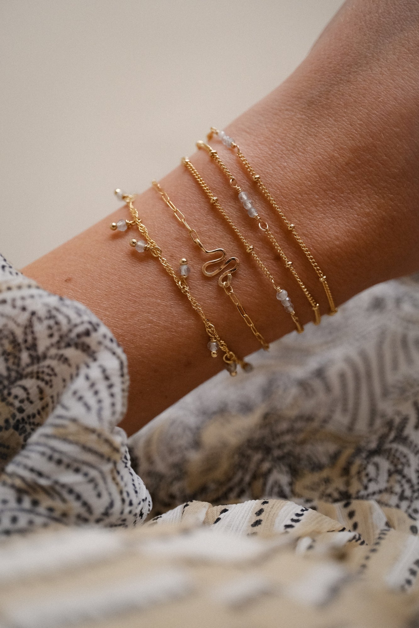 Collier-bracelet-cheville "Luna" 3 en 1