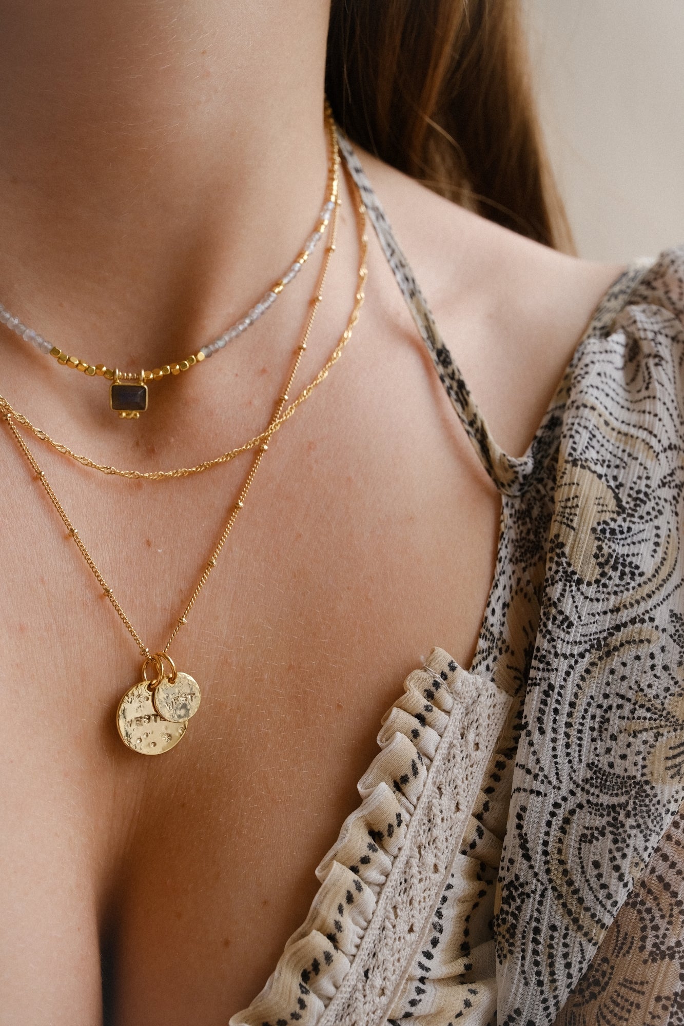 Collier "La médaille ronde" (Grande) personnalisable