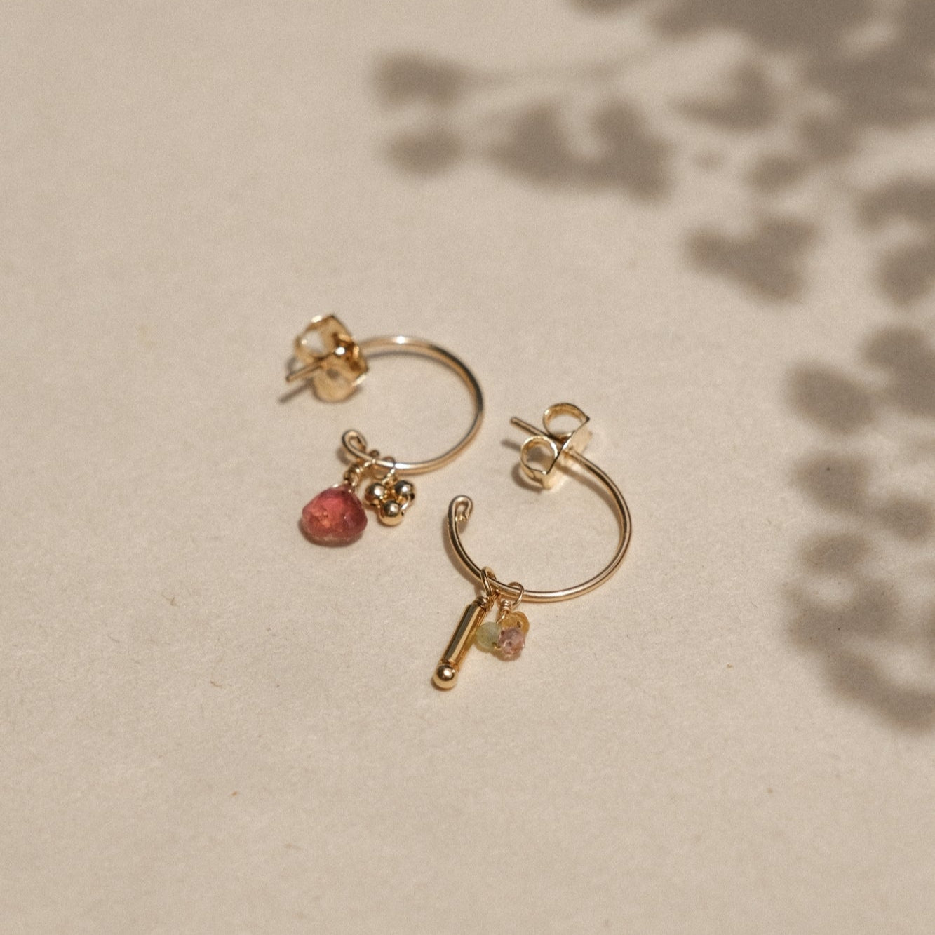 Mini 12mm hoops: hoops + charms (16 versions to choose from)