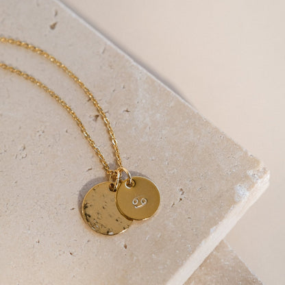 Collier duo "Astro"+ médaille martelé