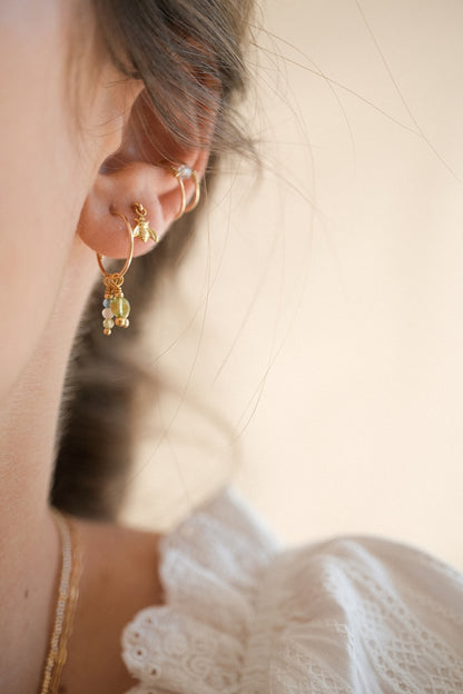 Mini créoles "Elise" 13mm + charms (21 versions au choix)