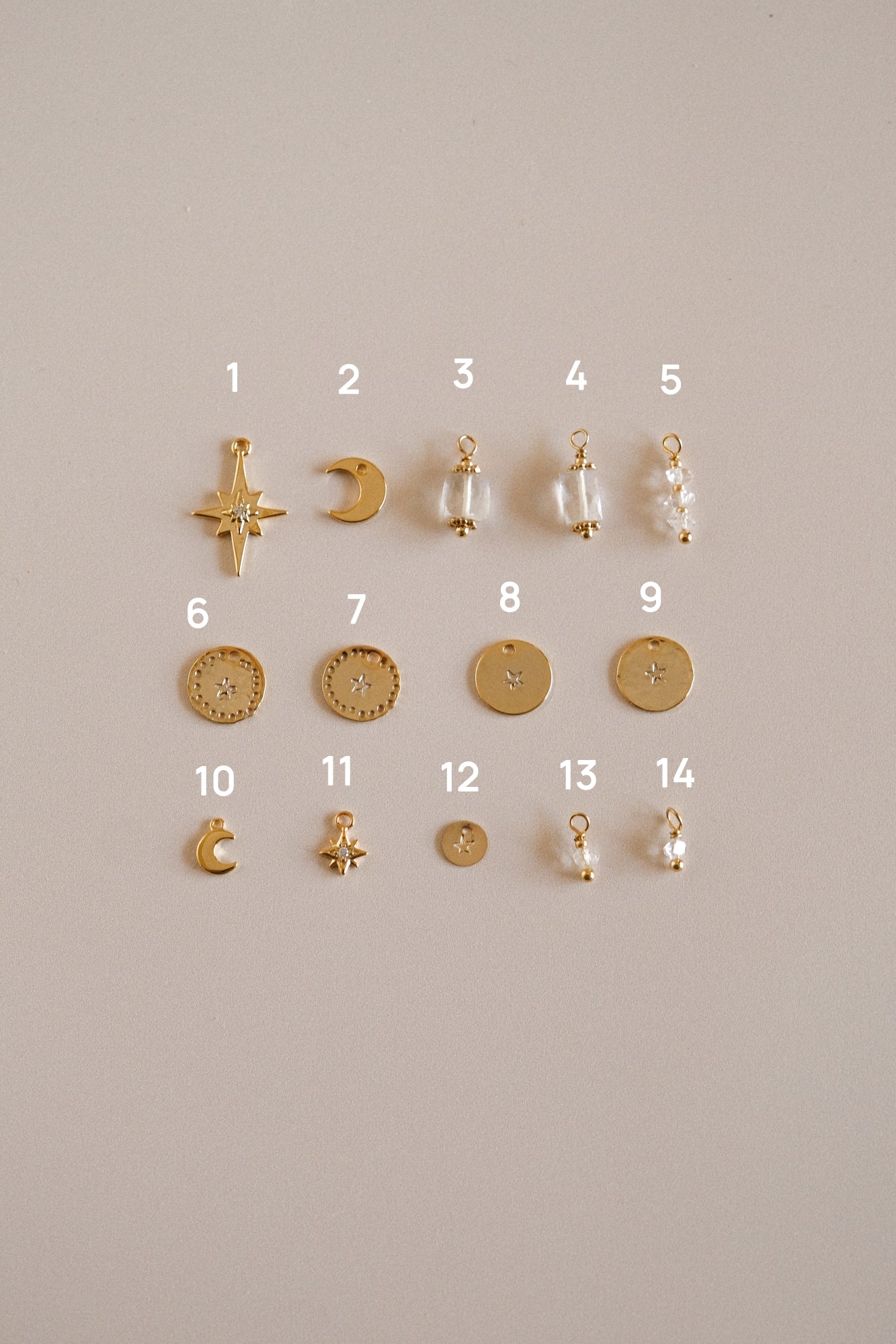 Mini créoles "Calypso" + charms (14 versions au choix)